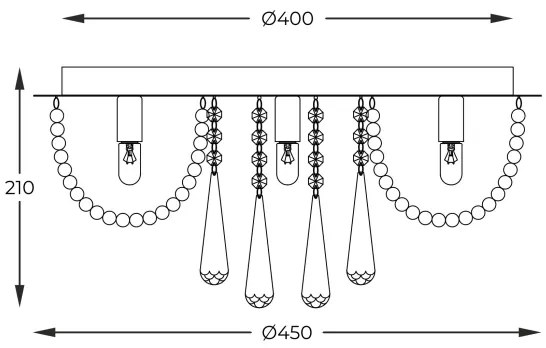 Zuma Line 19157M - Mennyezeti lámpa SENSI 6xG9/25W/230V átm. 45 cm króm