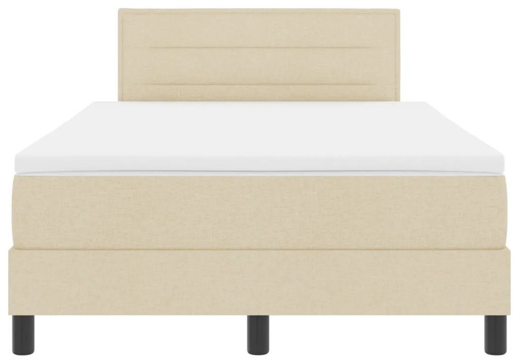 Box Spring ágy matraccal, krém színben, 120x200 cm szövet