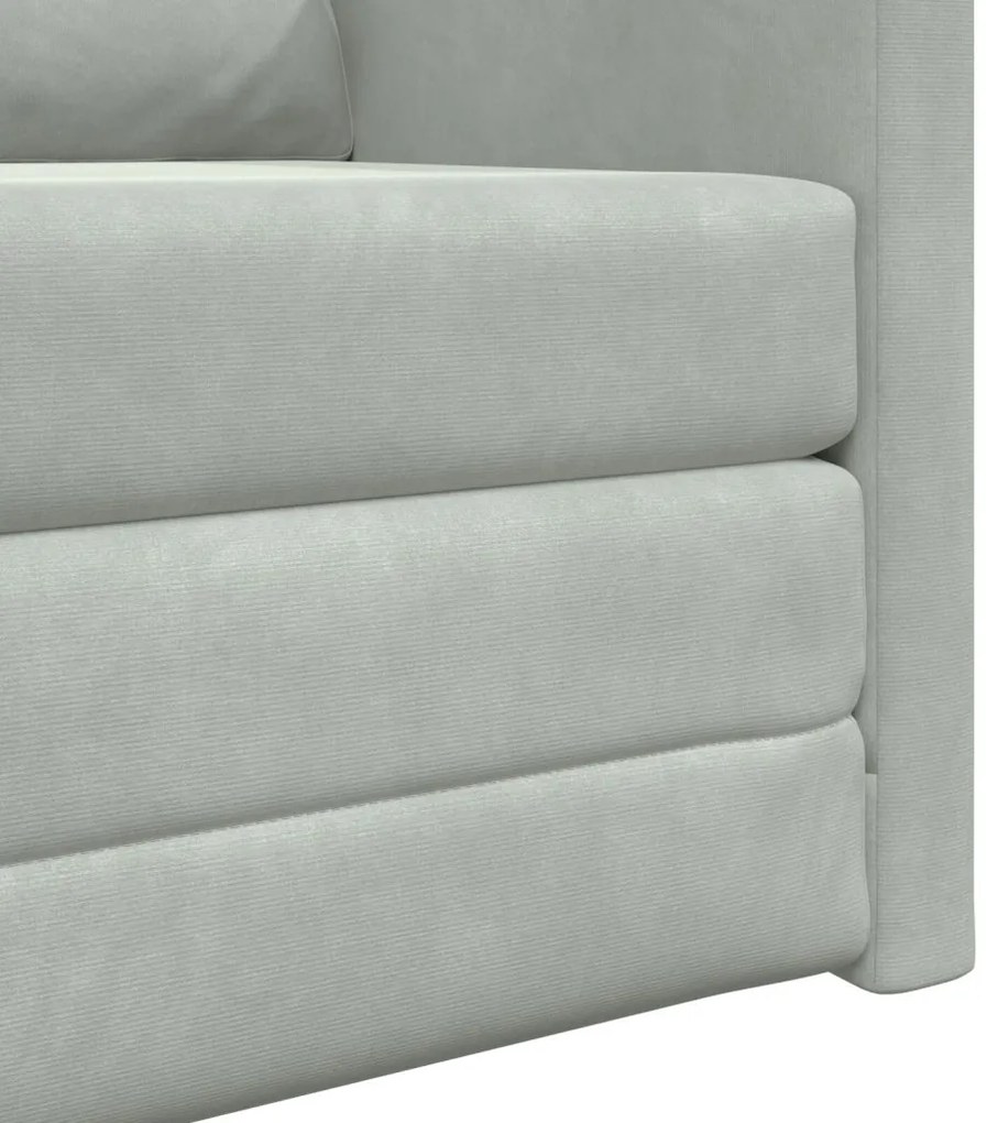 vidaXL Egyszemélyes Floor Sofa Átalakítható Szövet 74x77x81 cm Világosszürke