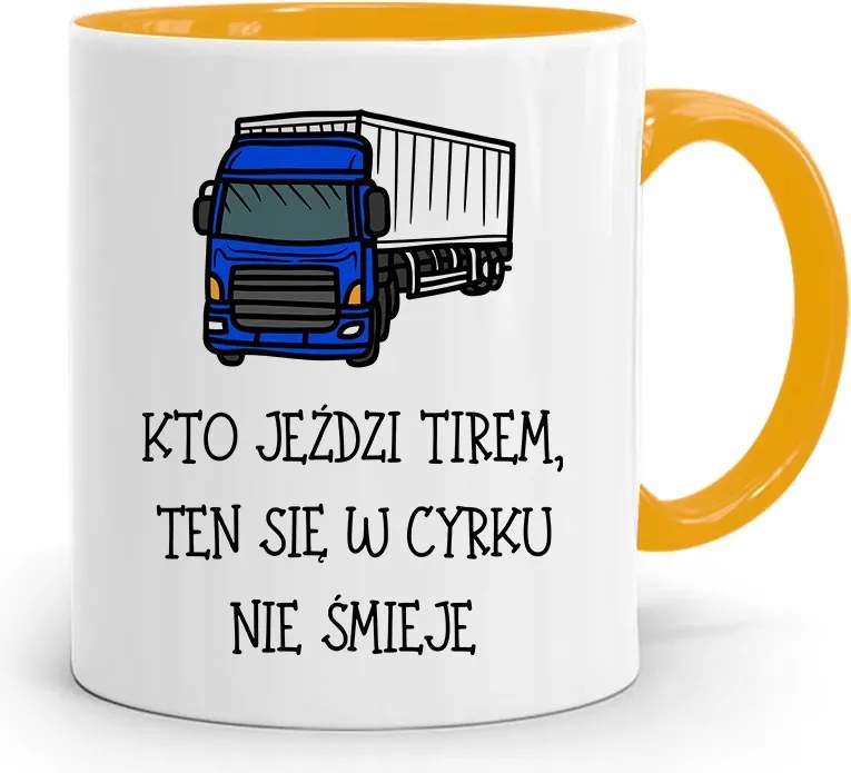 Kamionsofőrnek Tira Sárga Ajándék Bögre fényképes nyomattal