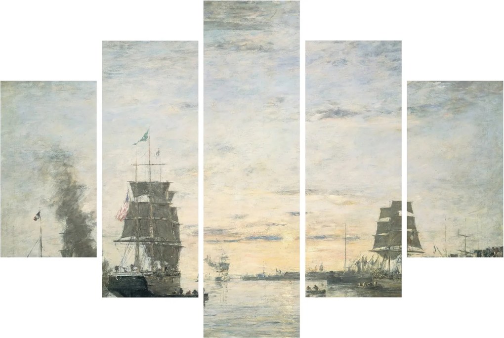 Kép - Eugène Boudin, Entrance to the Harbor, Le Havre, reprodukciók (150x105 cm)