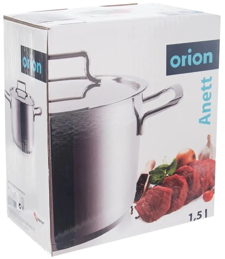 Orion Anett rozsdamentes acél edény fedővel 1,5 l, 1,5 l