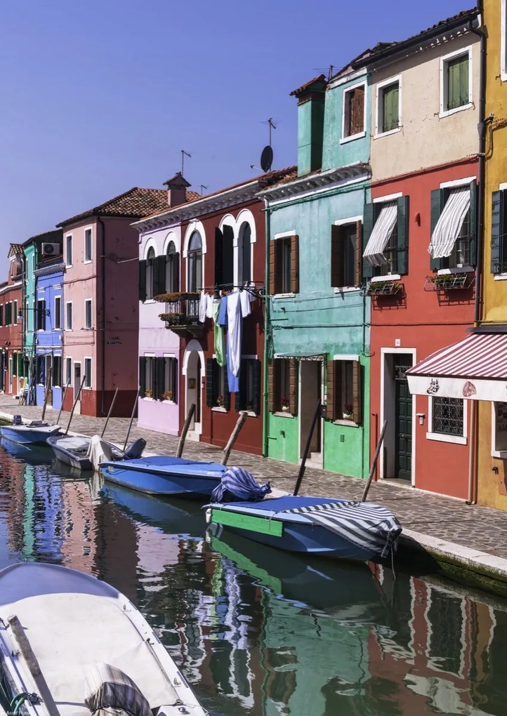 Poszter 29,7x42cm Többszínű házak a csatorna mellett, Assaf Frank