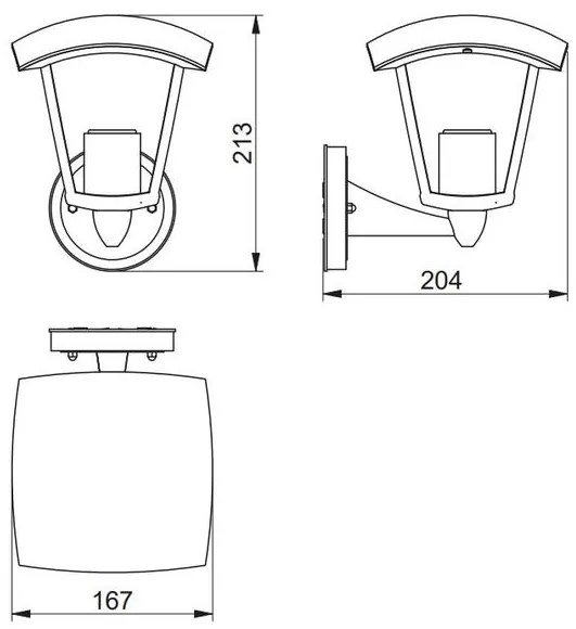 Lámpa Kerti lámpatest MARINA-AD, E27, MAX.20W, IP54, AC220-240V, 50-60Hz, felfelé sugárzó fény, fekete