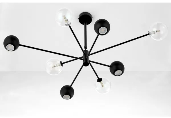 Jupiter 1996 - Csillár rúdon MOKA 4xGU10/10W/230V + 4xG9/10W/230V fekete/átlátszó