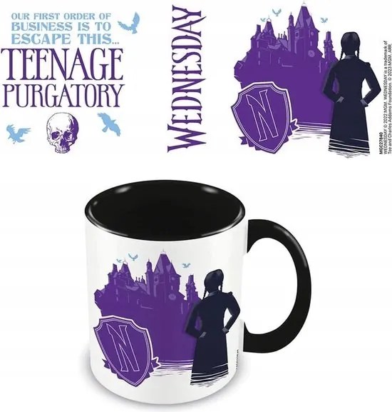 Kerámia Bögre Wednesday Nevermore Ajándék Netflix 315ML Licenc