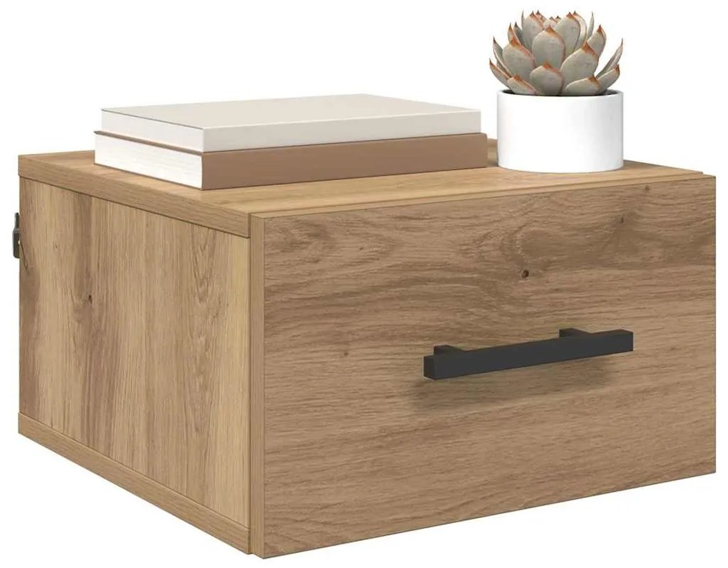 vidaXL Éjjeliszekrény kézműves tölgy 35 x 35 x 20 cm Faanyag