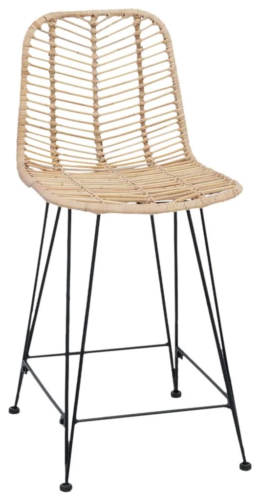 Bárszék 2 pcs Természetes 44,5 x 54,5 x 97,5 cm Rattan és Vas