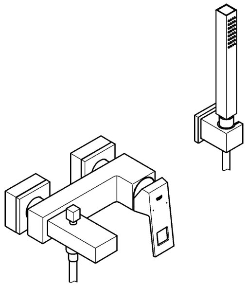 GROHE 23141000 - EUROCUBE kádcsaptelep DN 15, fényes króm