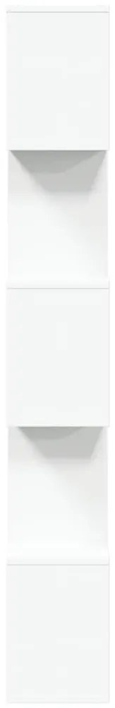5 szintes fehér szerelt fa elválasztó könyvespolc 70x24x161 cm