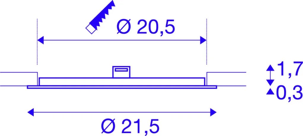 SLV SENSER 1003010 Beépíthető spotlámpa 1xLED 3000K 1200LM IP20