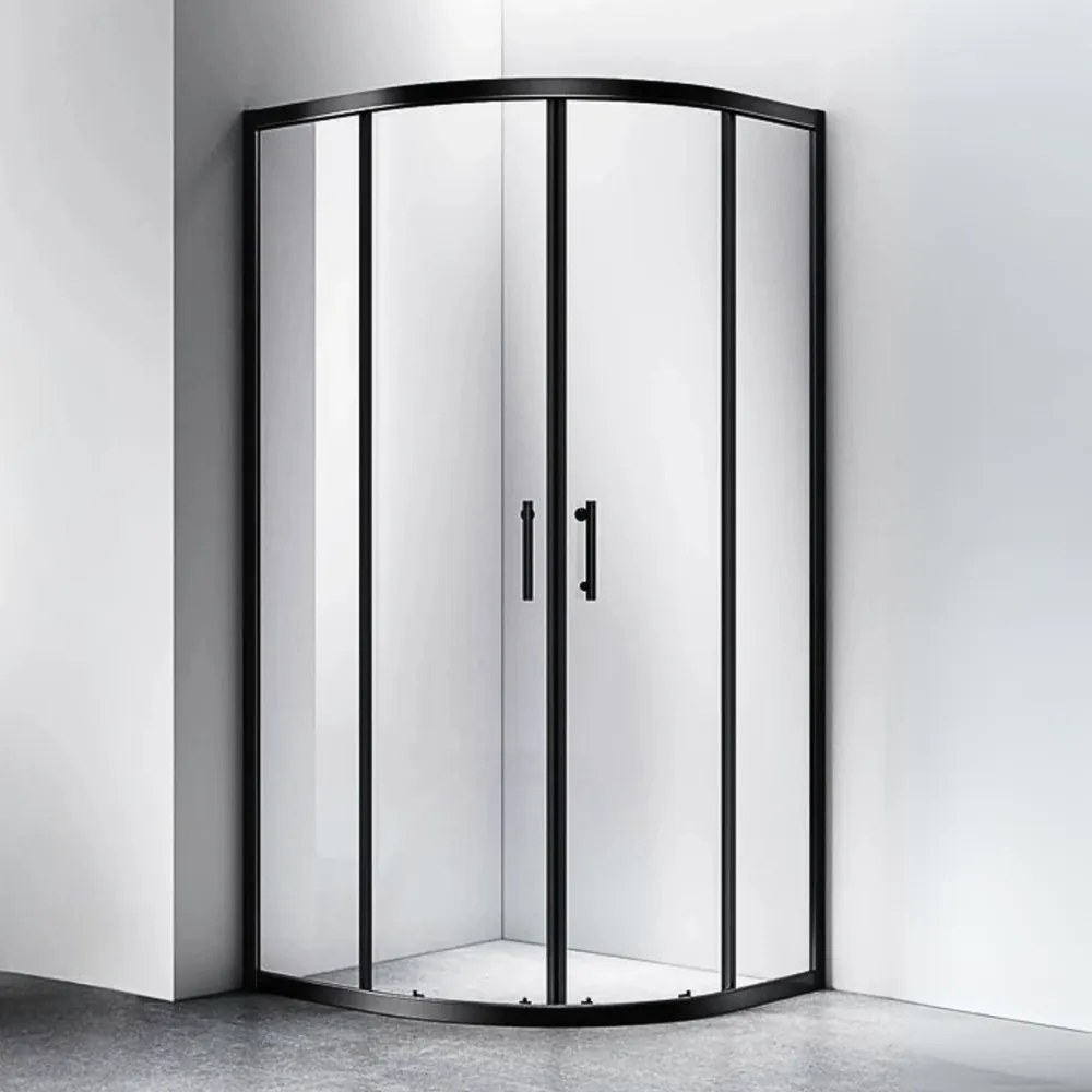 Murcia || Black íves zuhanykabin 80x80, 190cm, 6mm, NANO