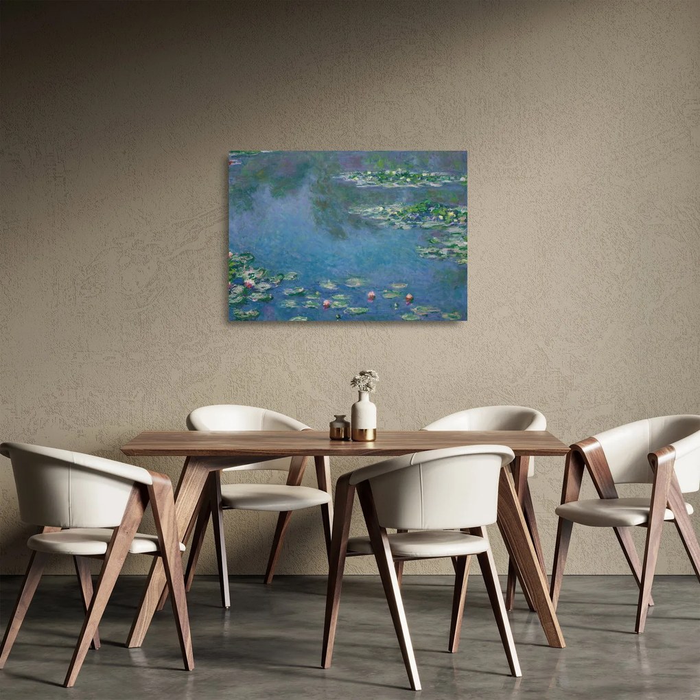 Üveg kép - Claude Monet, Water Lilies, reprodukciók (70x50 cm)