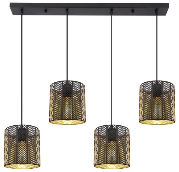 Globo 15450-4H ABINY 4xE27/60W/230V arany-fekete függeszték