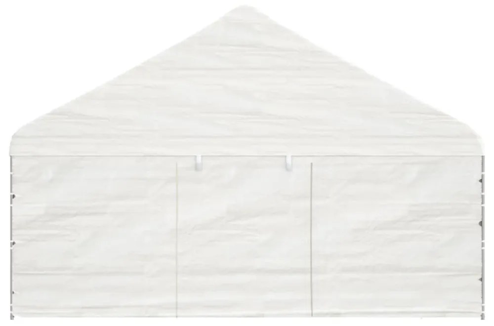 fehér polietilén pavilon tetővel 15,61 x 5,88 x 3,75 m