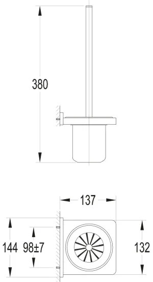 OMNIRES DA70620BL - Fali WC kefe DARLING matt fekete