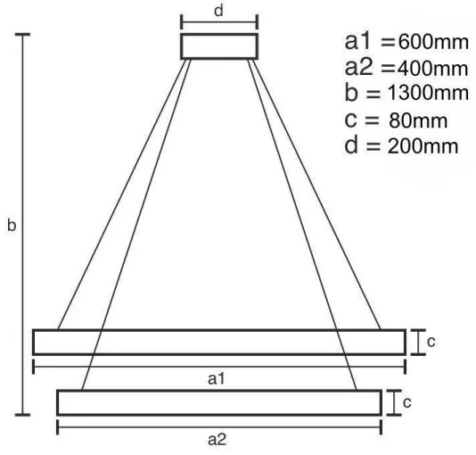 LED állítható fényerejű csillár kábellel LED/80W/230V 3000-6500K + DO