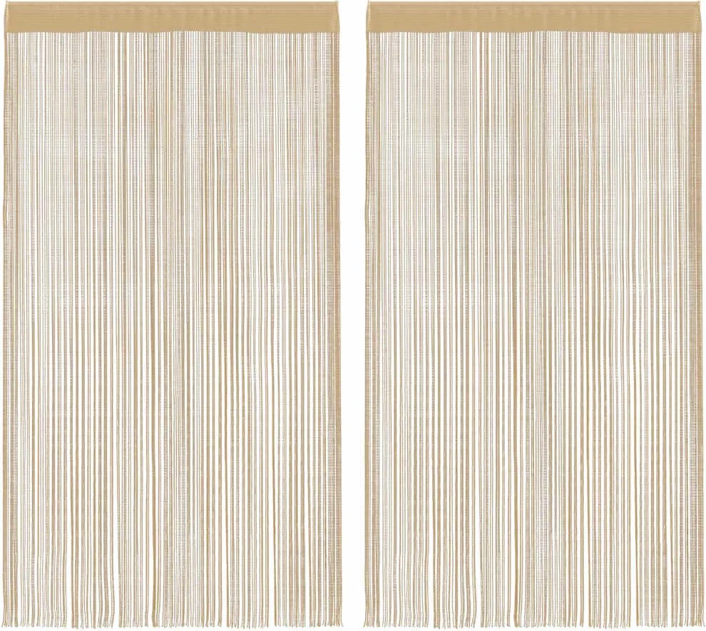 vidaXL 2 db bézs zsinórfüggöny 100 x 250 cm