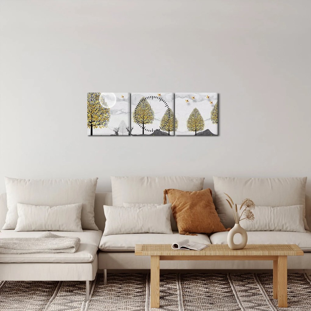 Festett szarvas képe (órával) (90x30 cm)