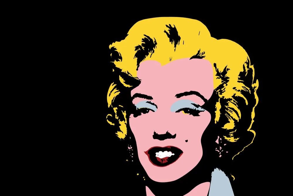 Tapéta pop art Marilyn Monroe fekete háttéren