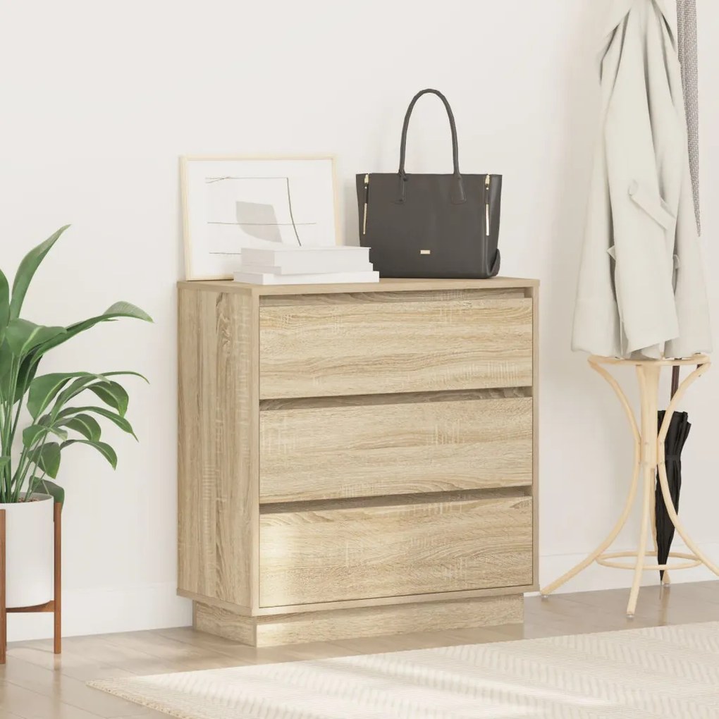 Éjjeli Asztal LED-del Sonoma Tölgy 71x34,5x75 cm Műanyag