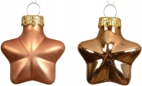 Üveggömbök pálinka csillag fényes/matt 2x4,5x4cm 12db