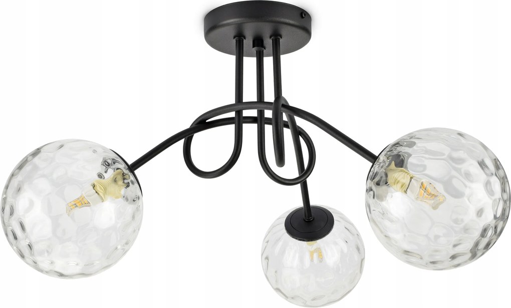 Mennyezeti Függő Lámpa Csillár Üveg Gömbök Átlátszó PE3 Led G9