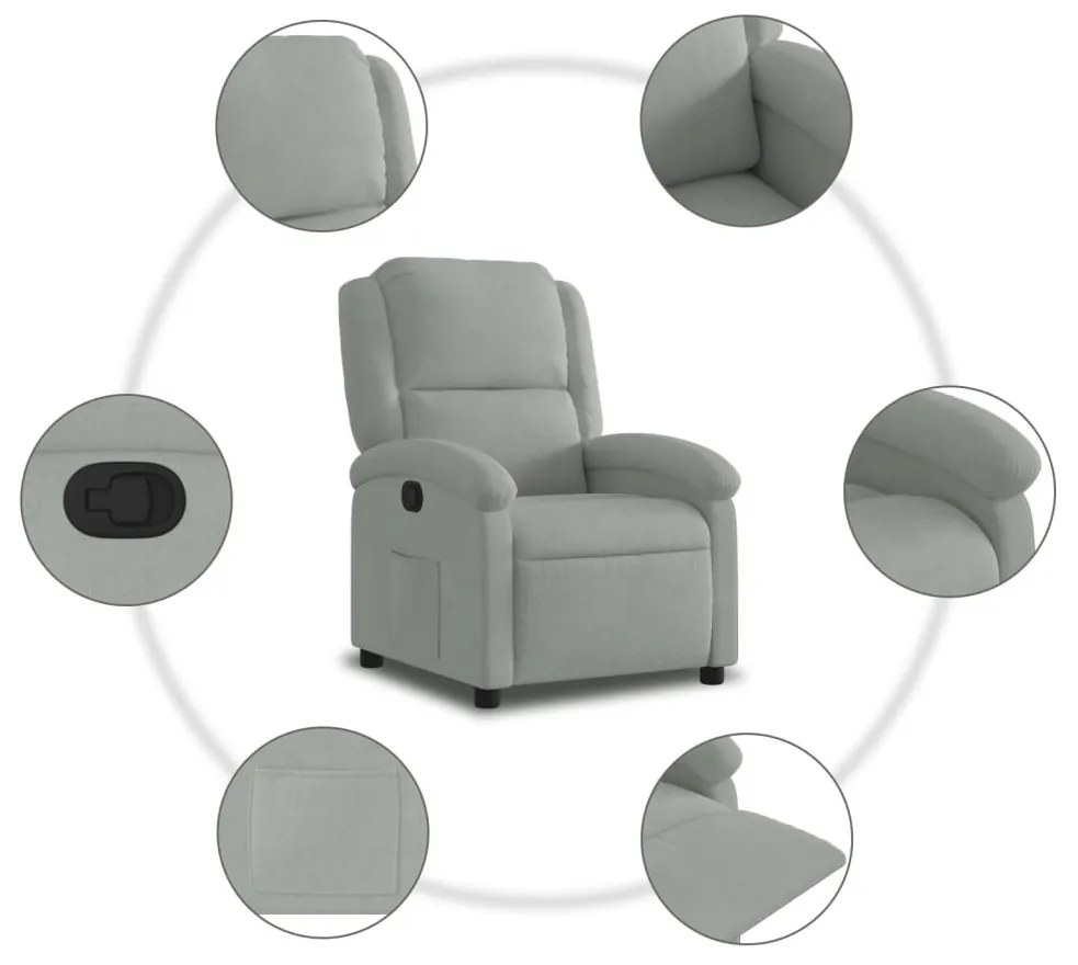 világosszürke bársony relaxfotel