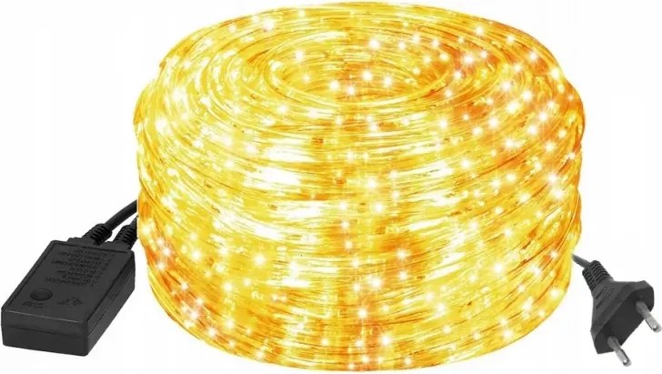 Kültéri Led Fénytömlő Fehér Meleg 10M Karácsonyfa Fényfüzér Programozó