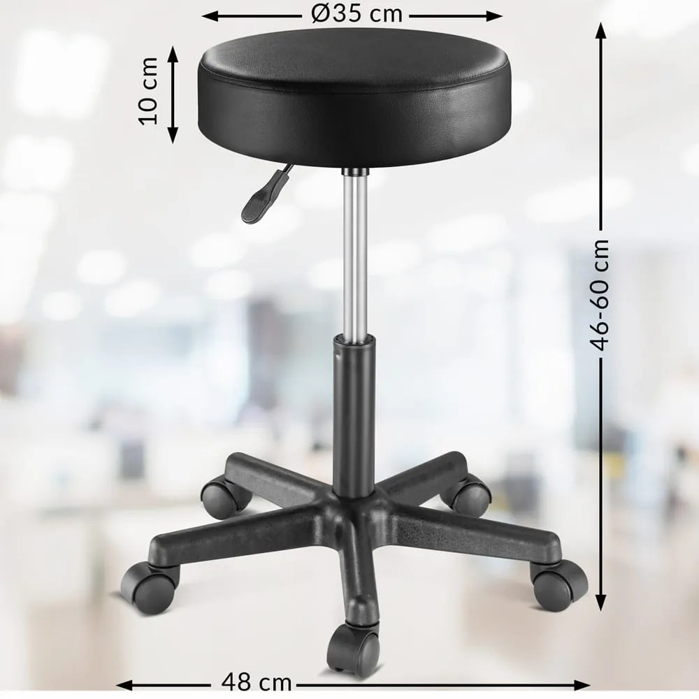 BONI görgős puff, Ø35cm, fekete Jurhan