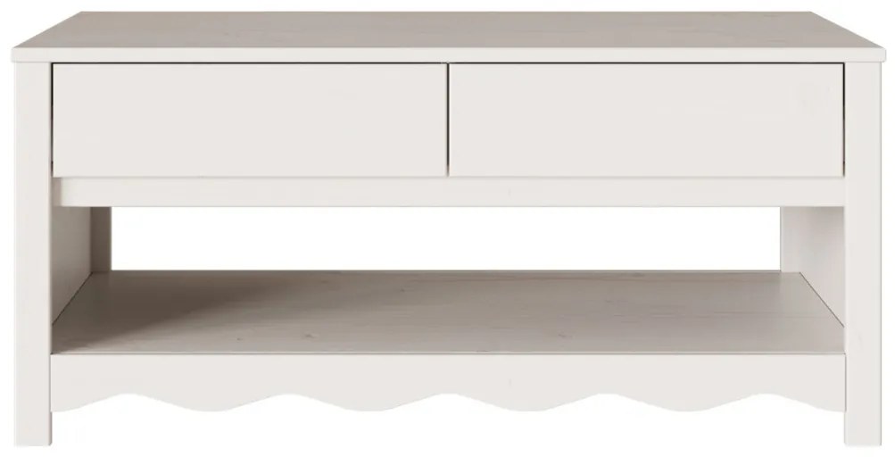 Dohányzóasztal "DRAMMEN" Fehér 99x55x45 cm Szilárd Fenyő