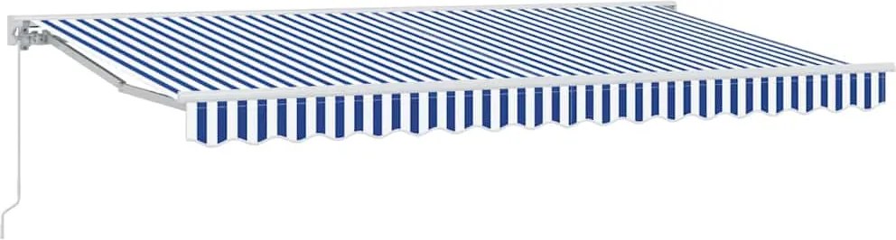 vidaXL Behúzható napellenző Kék és Fehér 400 x 200 cm