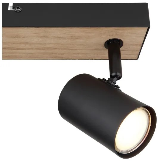 Globo 57911-2BW - Spotlámpa ROBBY 2xGU10/35W/230V fekete/barna