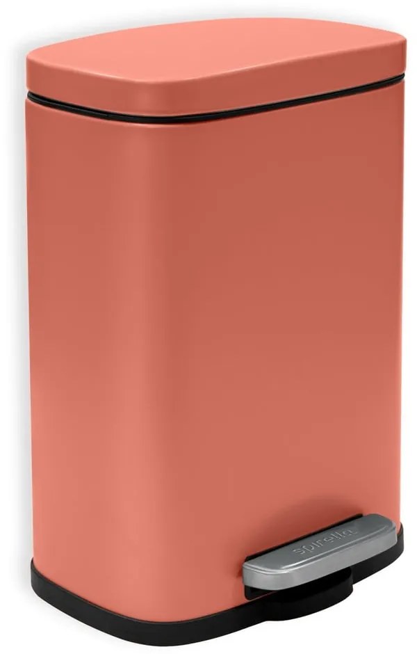 Terrakotta színű acél pedálos szemetes 5 l Akira – Spirella