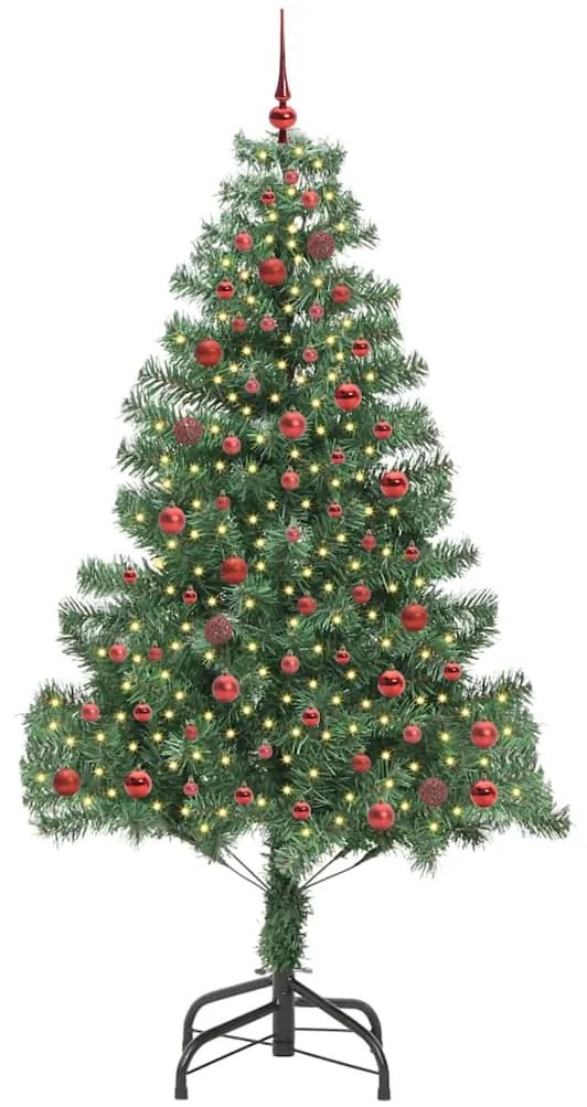 Karácsonyfa 300 LED-del állvánnyal Zöld 210 cm PVC