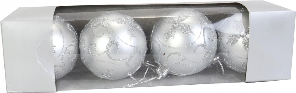 4 db-os műanyag gömb szett 6 cm ezüst Goliat