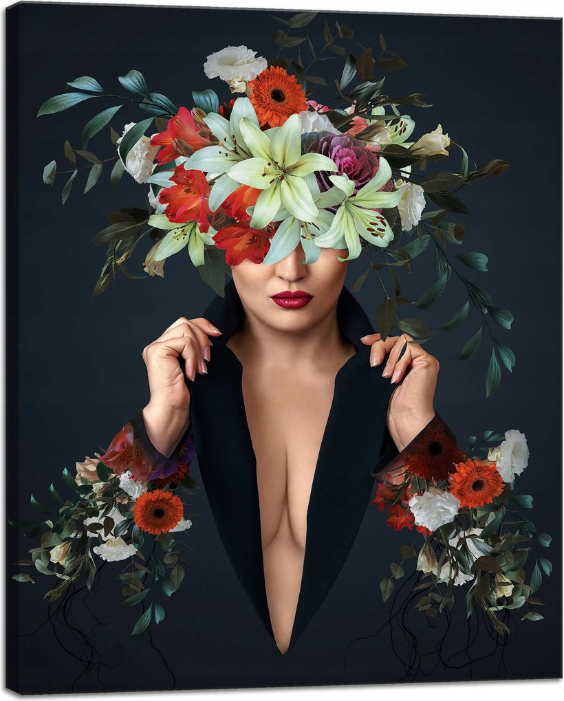 Vászonkép Virágok Nő Szépség Természet 40x50 cm Ajándéknak is tökéletes