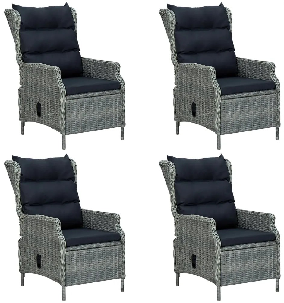 vidaXL 5 részes világosszürke kerti étkezőgarnitúra