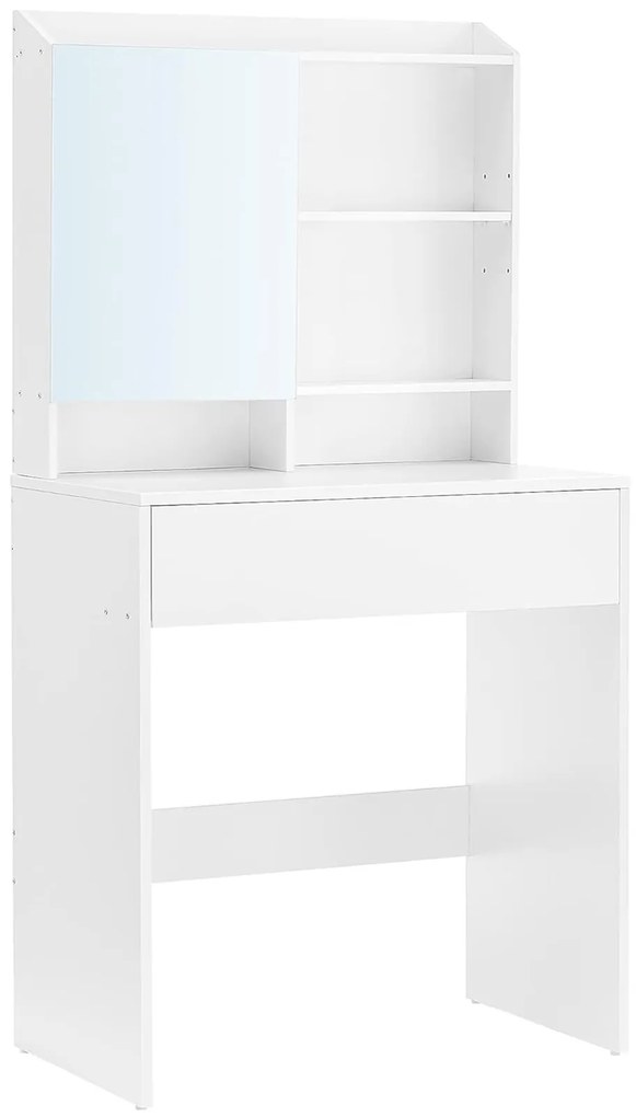 Fésülködőasztal tükörrel LUNAVI 70x40 cm, fehér
