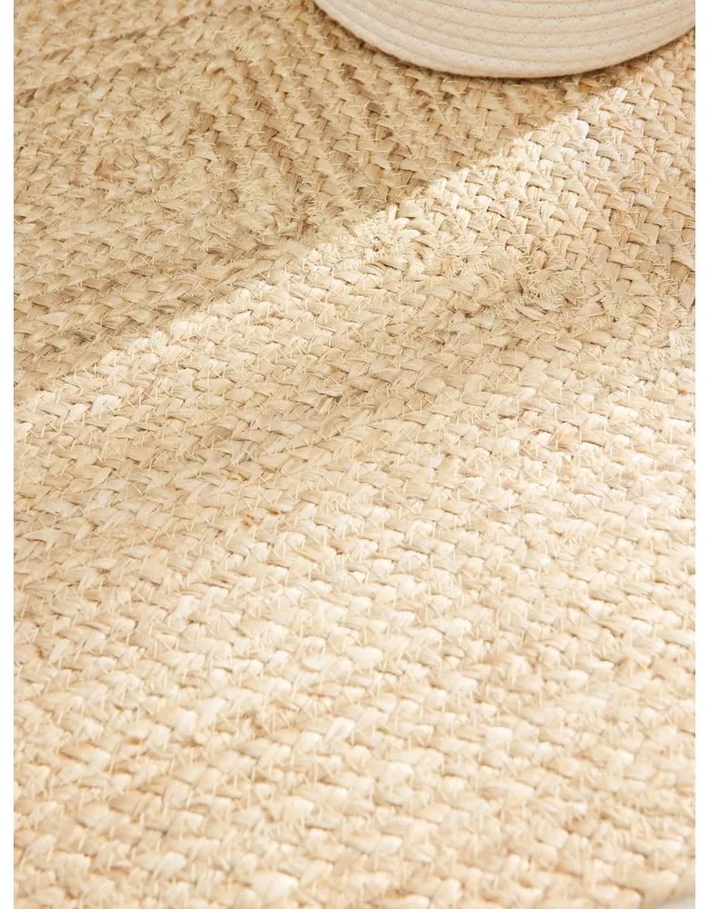 Világos natúr színű kétoldalas kézi szövésű juta szőnyeg 60x90 cm Sharmila Natural White – Hanse Home