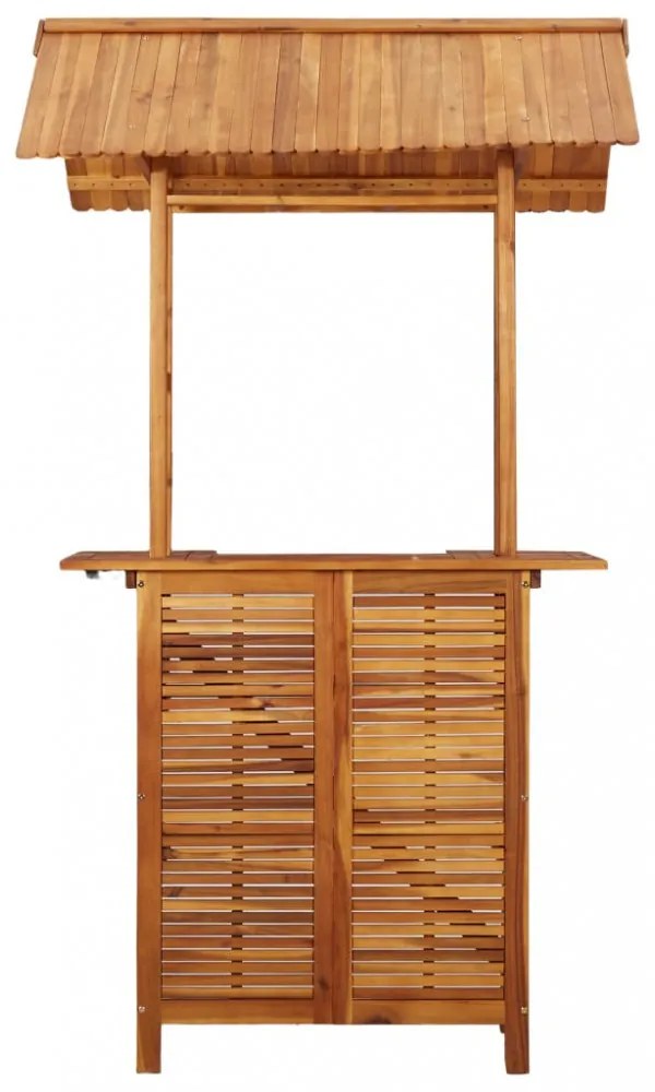 tömör akácfa kültéri bárasztal tetővel 113x106x217 cm