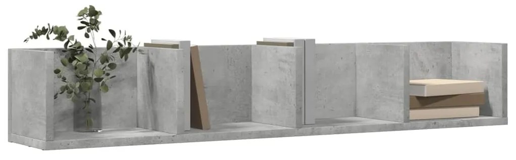 2 db betonszürke szerelt fa faliszekrény 99x18x16,5 cm