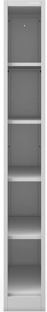 Keskeny fém irattároló polc dokumentumokhoz szürke: TIM 250 x 1850 x 600 mm