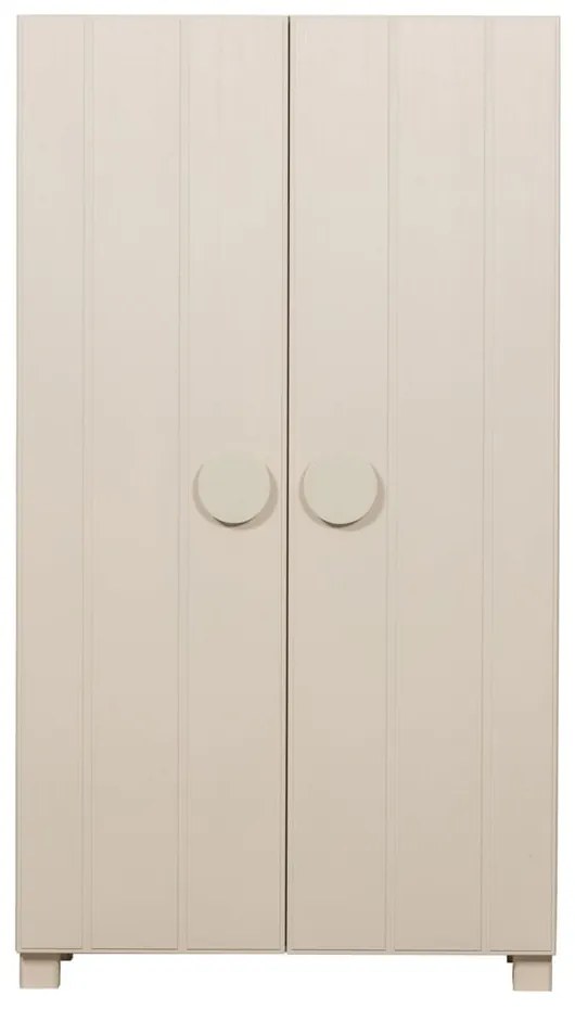Krémszínű borovi fenyő ruhásszekrény 110x200 cm Noah – WOOOD