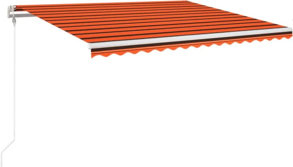 vidaXL narancssárga és barna automata napellenző 450 x 350 cm