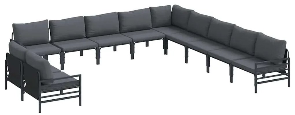 Kerti Kanapé Szett párnával 11 pcs Antracit Acél