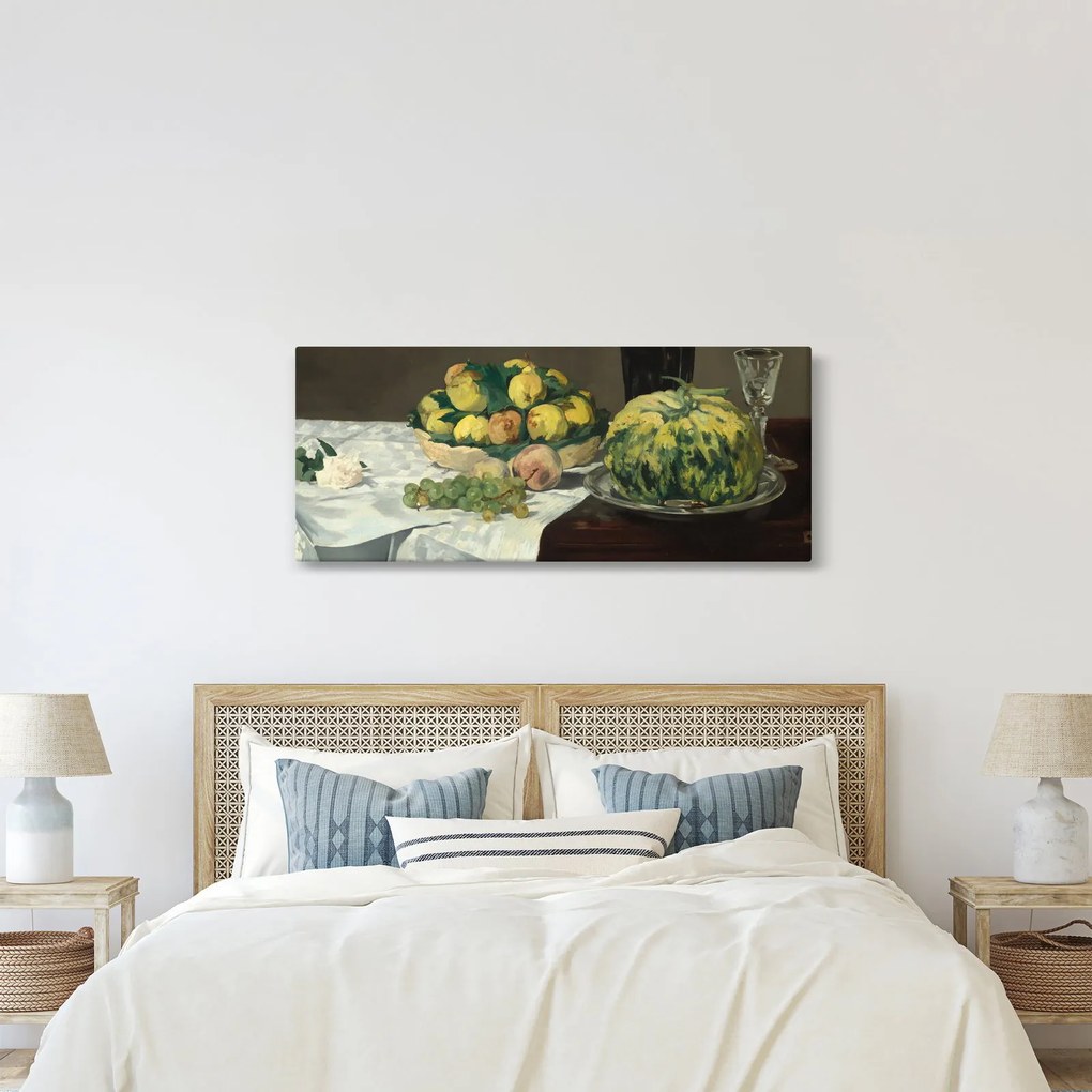 Kép - Edouard Manet, Still Life with Melon and Peaches, reprodukciók (120x50 cm)