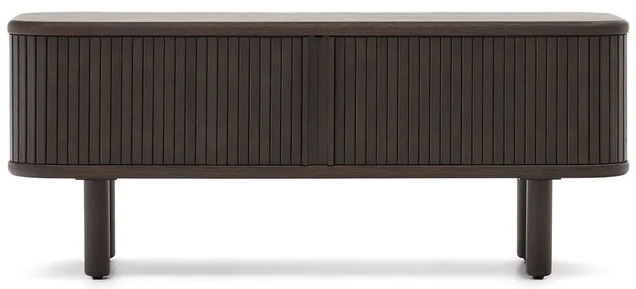 Sötétbarna TV-állvány kőrisfa dekorral 120x50 cm Mailen – Kave Home