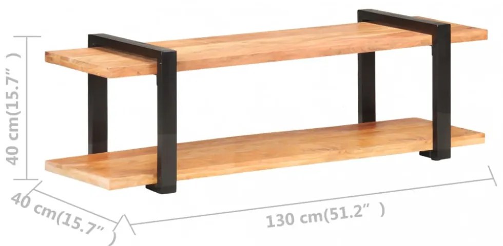 tömör akácfa TV-szekrény 130 x 40 x 40 cm