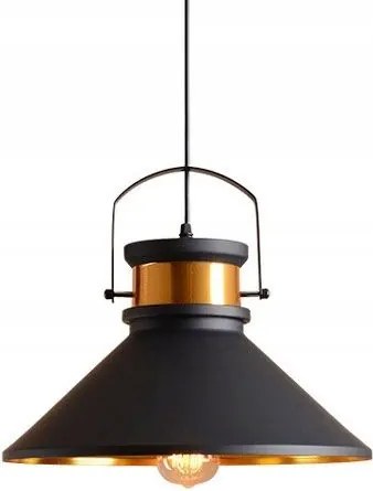 Toolight Szerszámlámpa - Mennyezeti lámpa ASTI B 1xE27, fekete-arany, OSW-00179